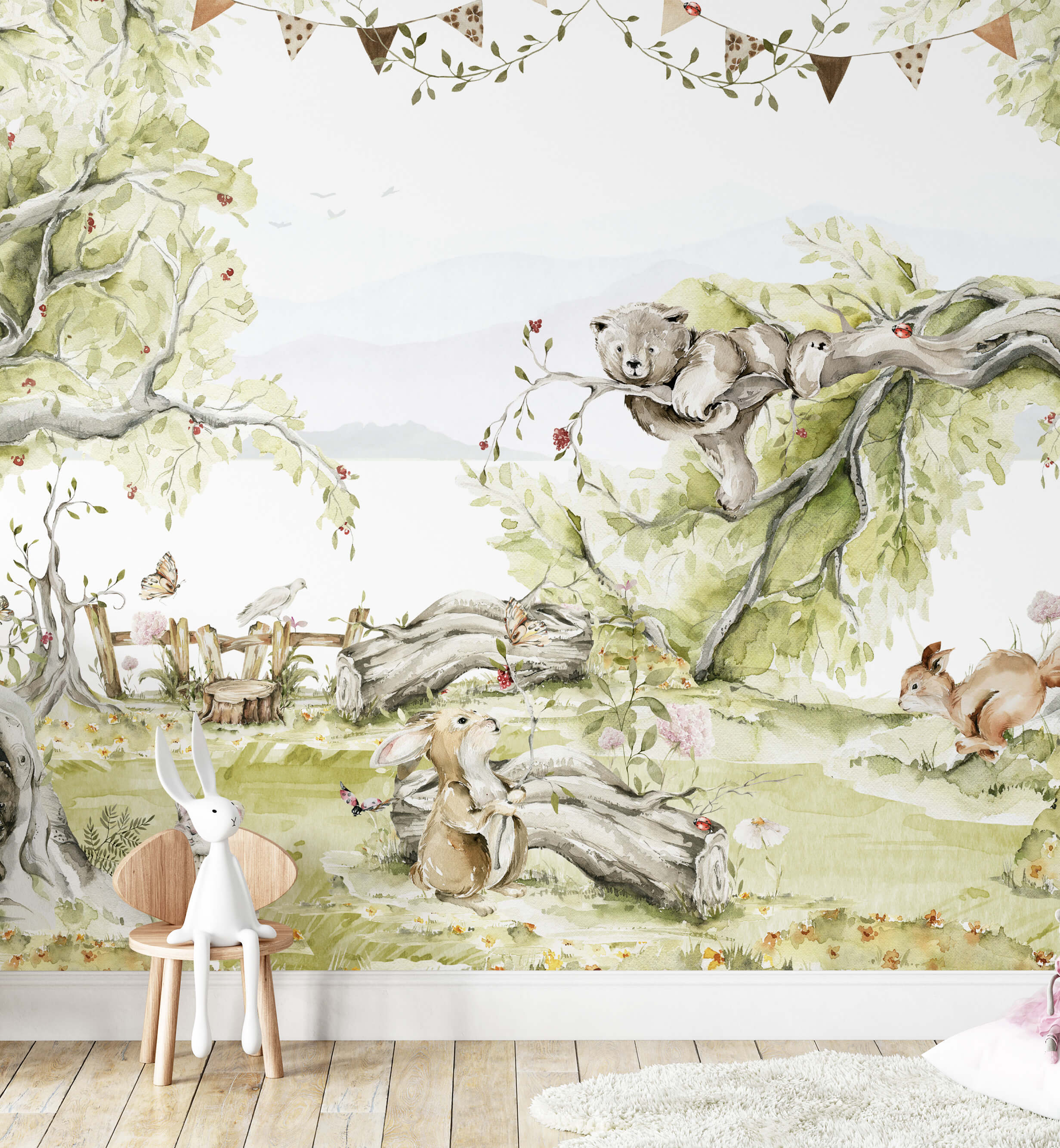 Watercolor Woodland Wallpaper