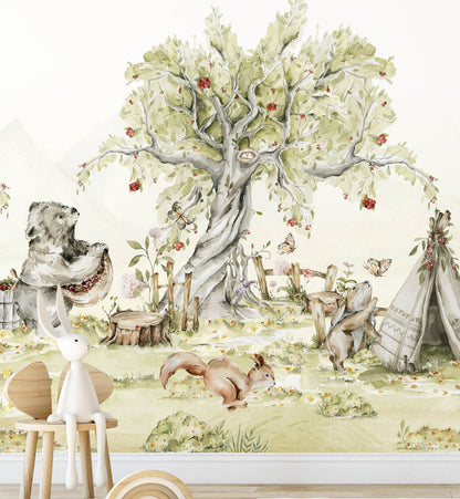 Cute Watercolor Woodland Wallpaper