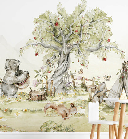 Cute Watercolor Woodland Wallpaper