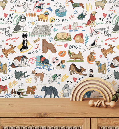 Hand Drawn Dog Puppy Wallpaper