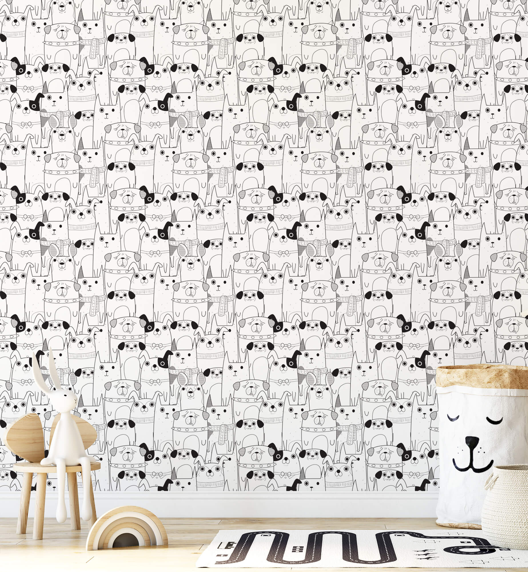 Dog Stripe Art Wallpaper