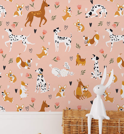 Creative Scandinavian Dog Style Wallpaper