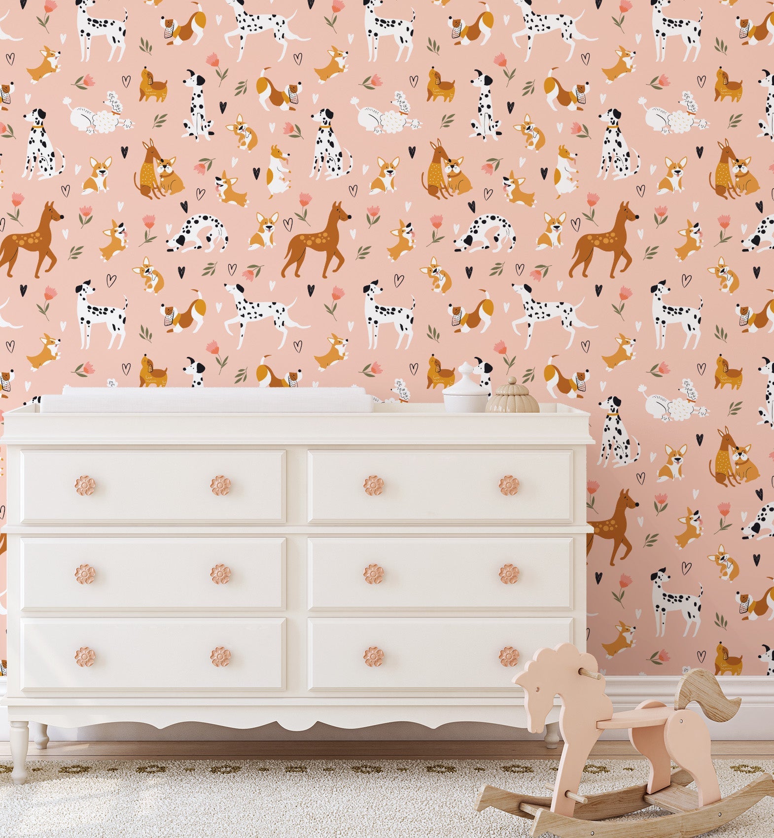 Creative Scandinavian Dog Style Wallpaper