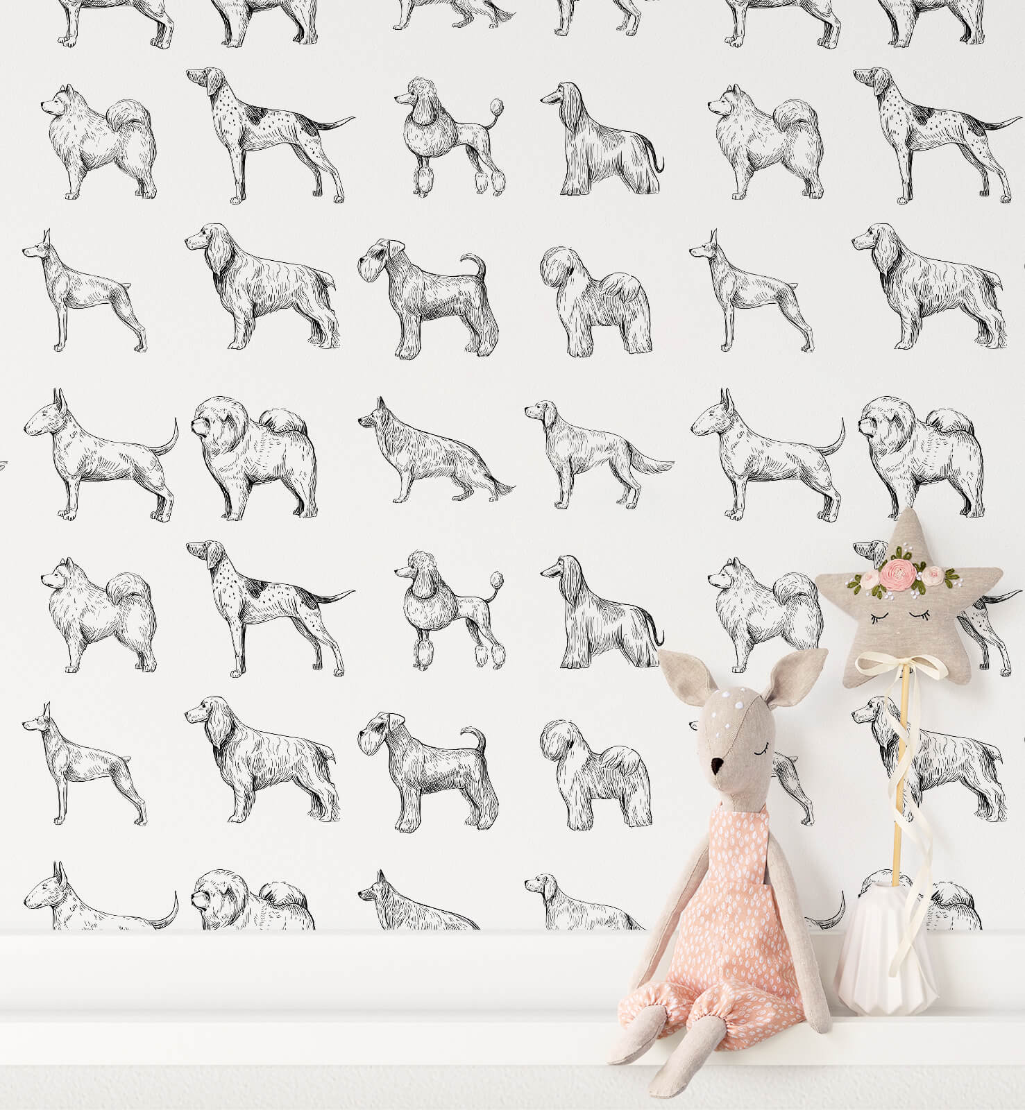 Dog Breed Sketch Wallpaper