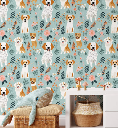 Nursery Dog illustration Wallpaper