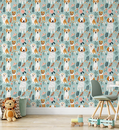 Nursery Dog illustration Wallpaper