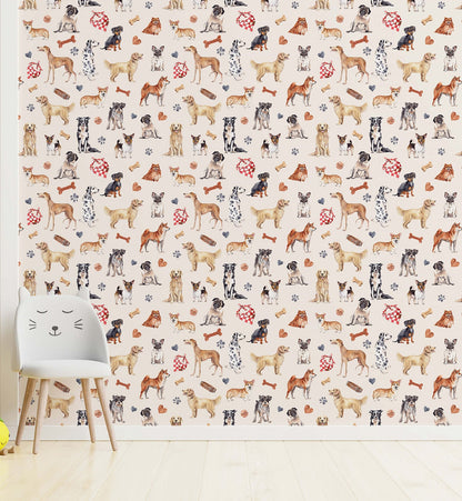 Watercolor Hand Drawn Dog Wallpaper