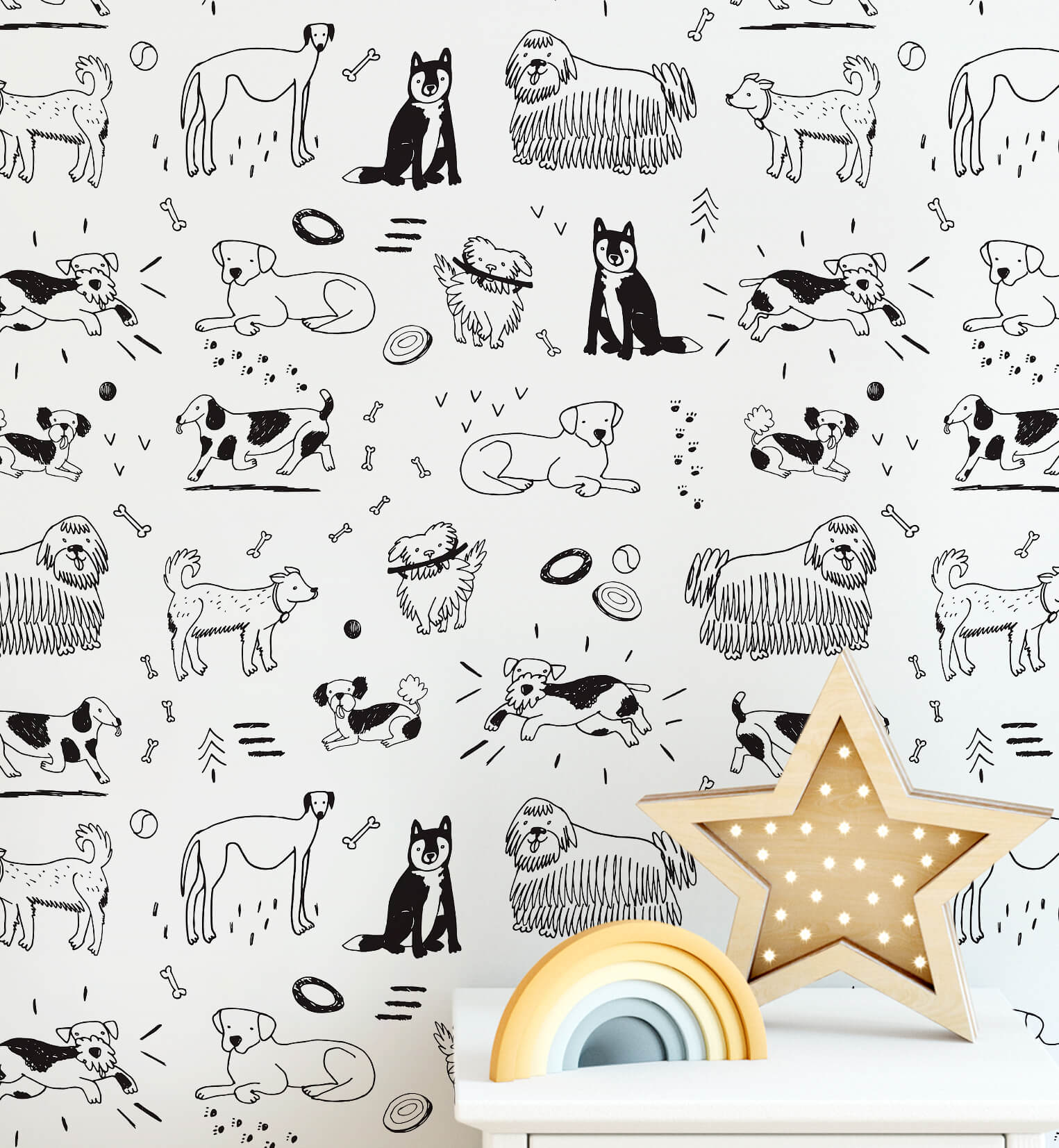 Doodle Playing Dog Wallpaper