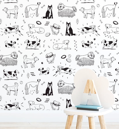 Doodle Playing Dog Wallpaper