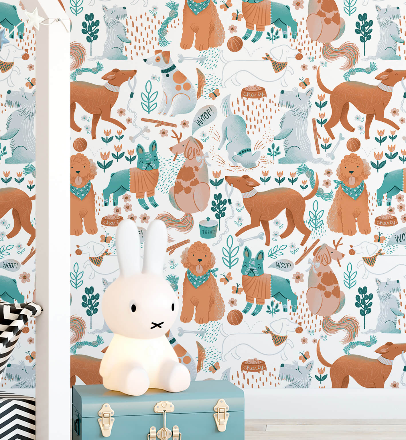 Scandinavian Style Dog Wallpaper