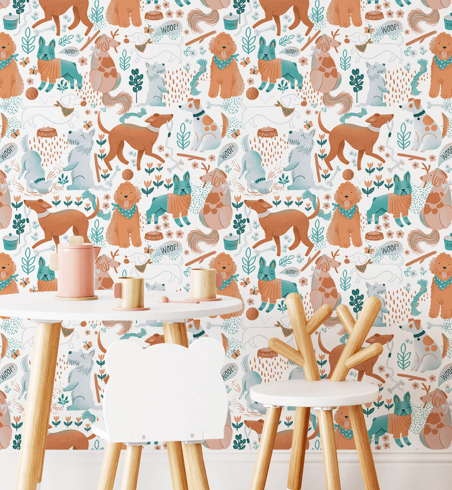 Scandinavian Style Dog Wallpaper