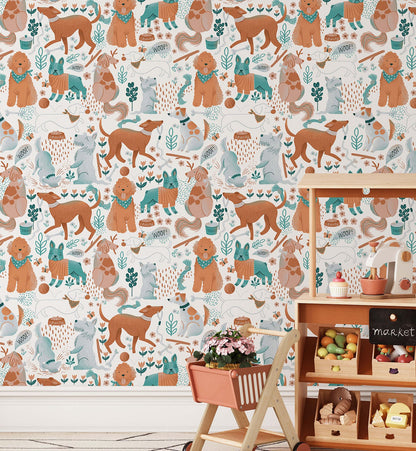 Scandinavian Style Dog Wallpaper