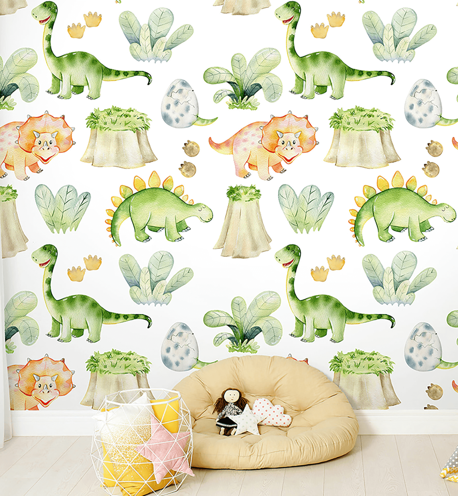 Watercolor Dinosaurs Wallpaper