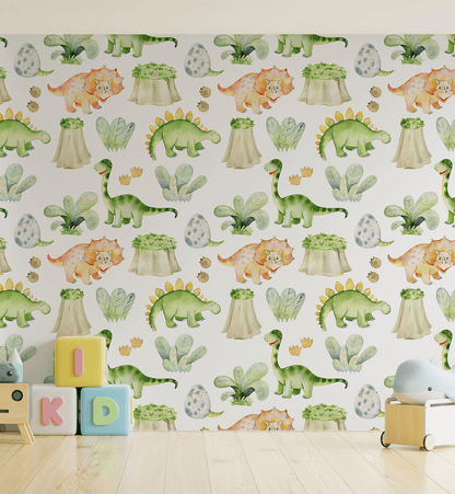 Watercolor Dinosaurs Wallpaper