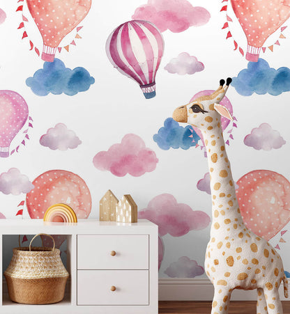 Watercolor Air Balloon Wallpaper