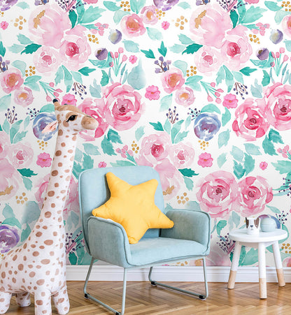 Hand Painted Colourful Wallpaper