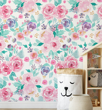 Hand Painted Colourful Wallpaper