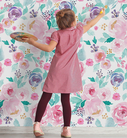 Hand Painted Colourful Wallpaper