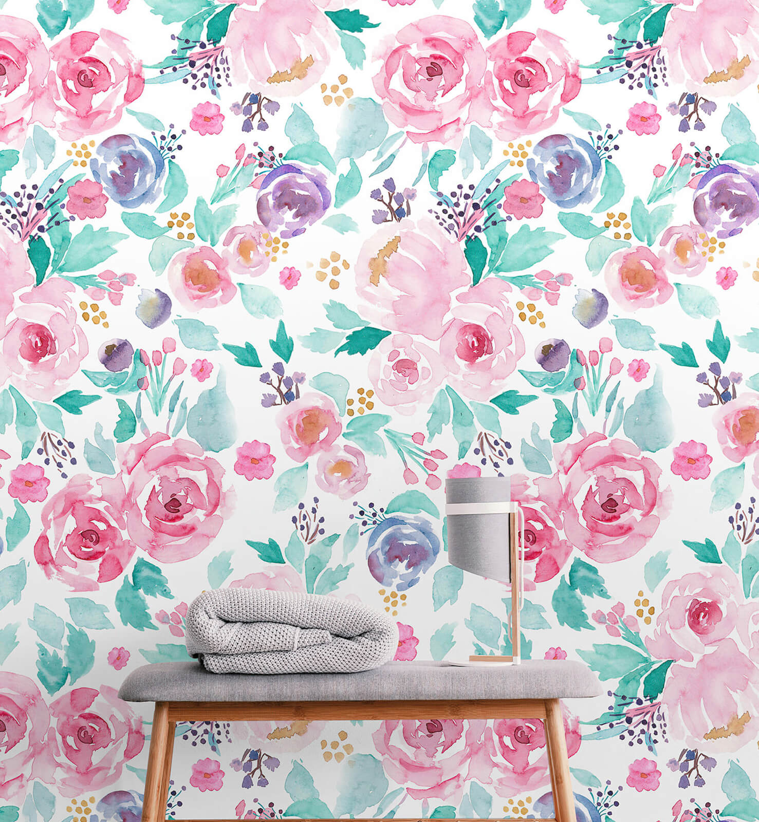 Hand Painted Colourful Wallpaper