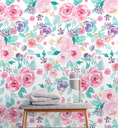 Hand Painted Colourful Wallpaper