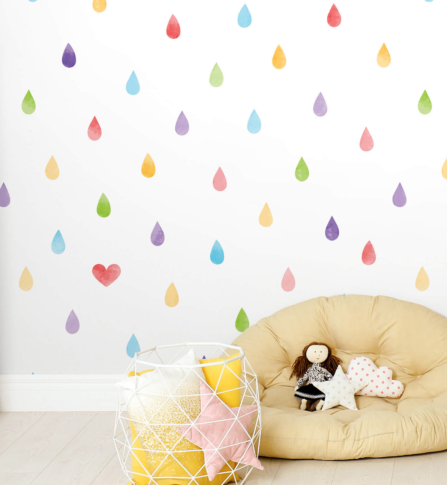 Watercolor Rain Drops Wallpaper