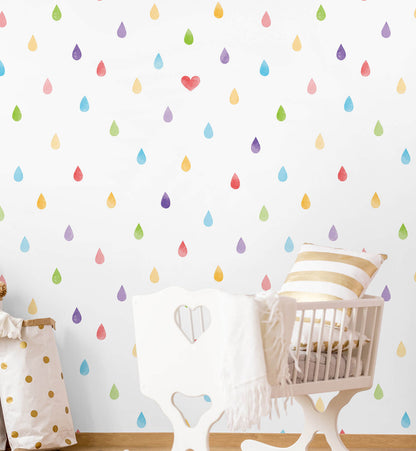 Watercolor Rain Drops Wallpaper