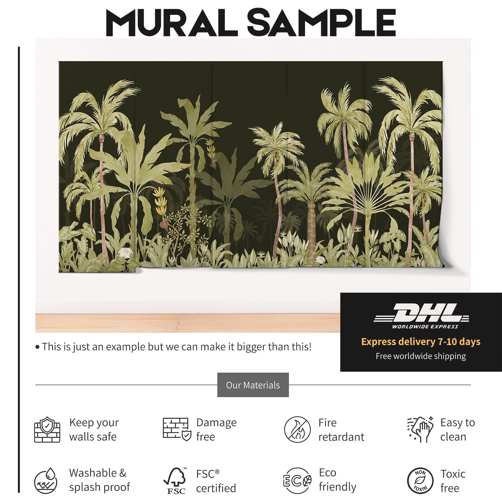 Green Palm Tree Dark Forest Wallpaper