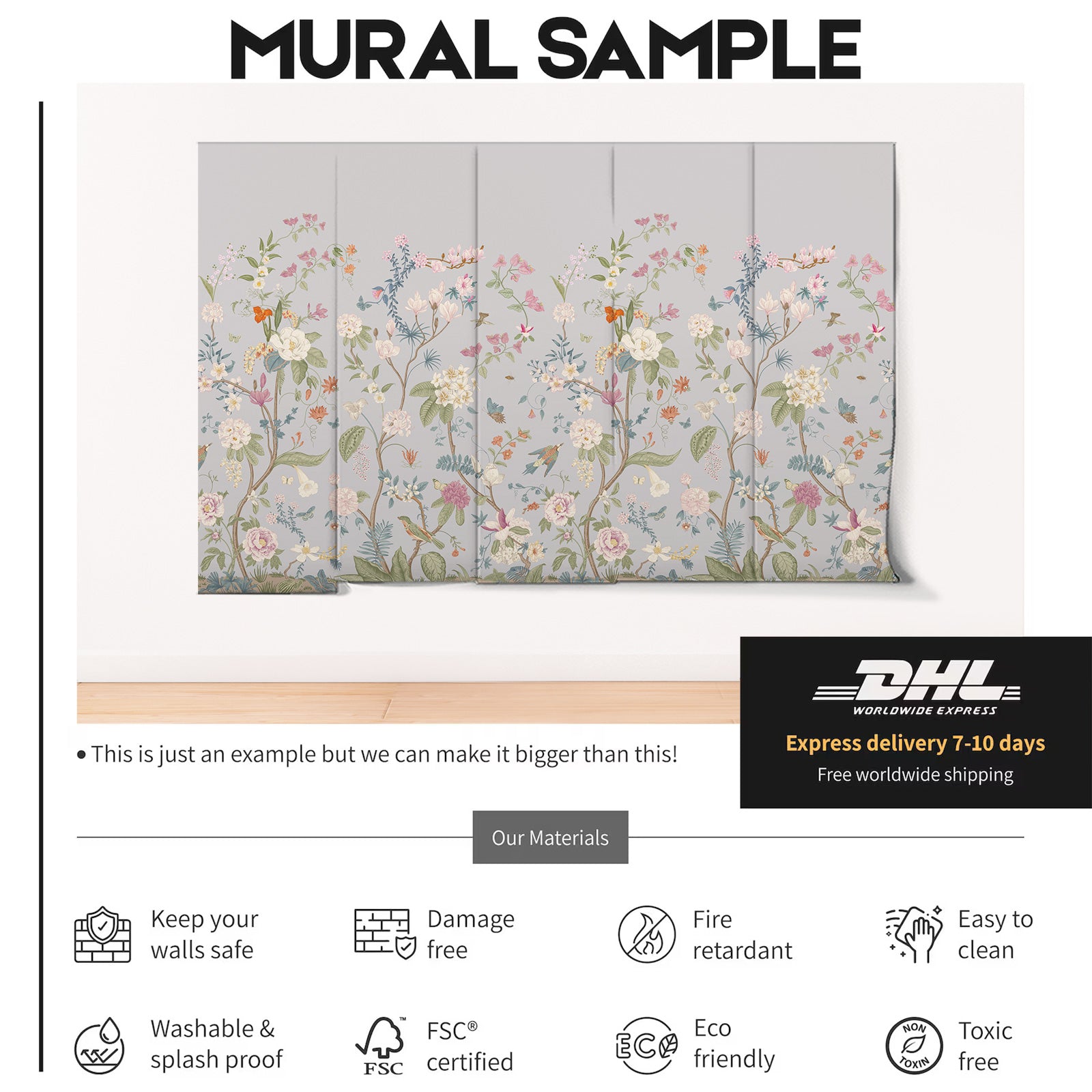 Vintage Chinoiserie Blooming trees Wallpaper