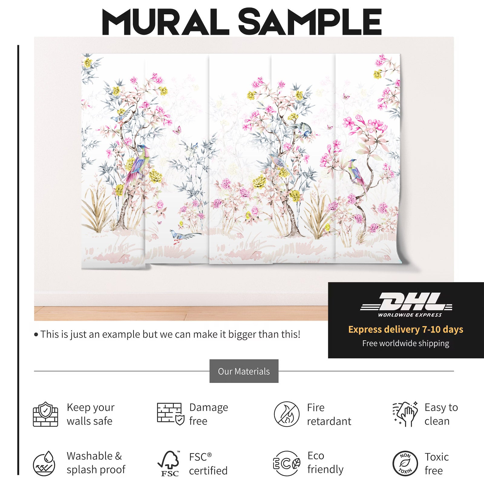 Colorful Chinoiserie Mural Wallpaper