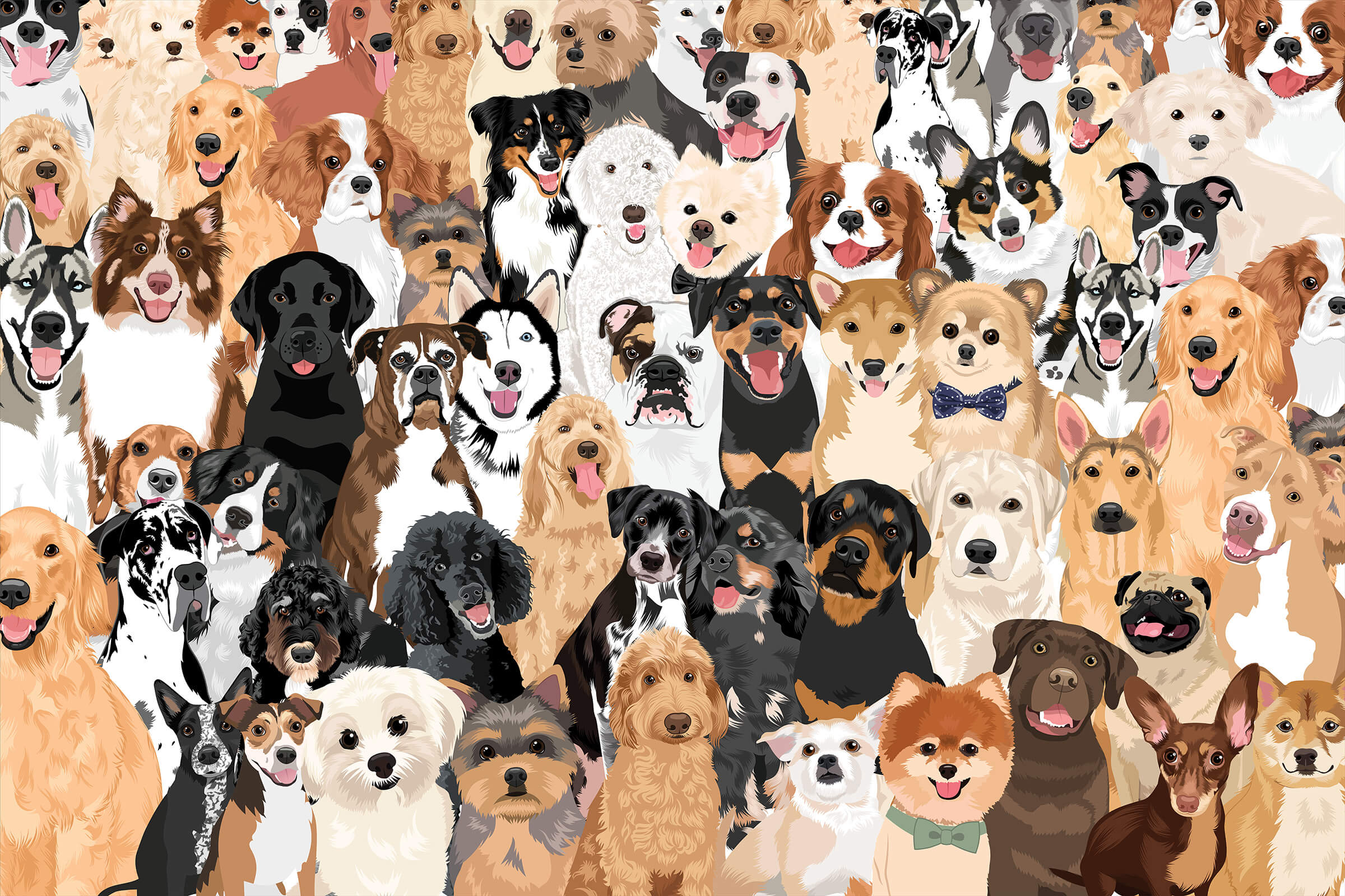 Collage Dog Puppy Wallpaper