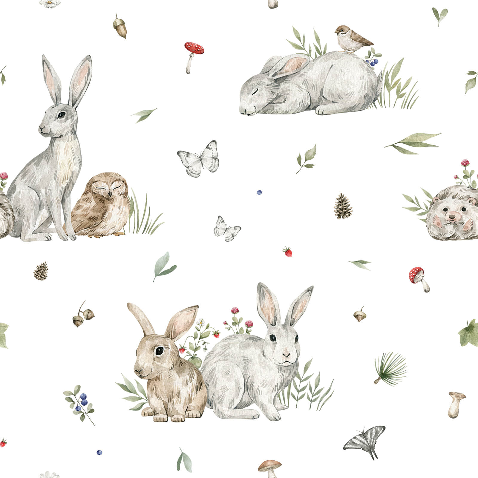 Woodland Rabbit Wallpaper