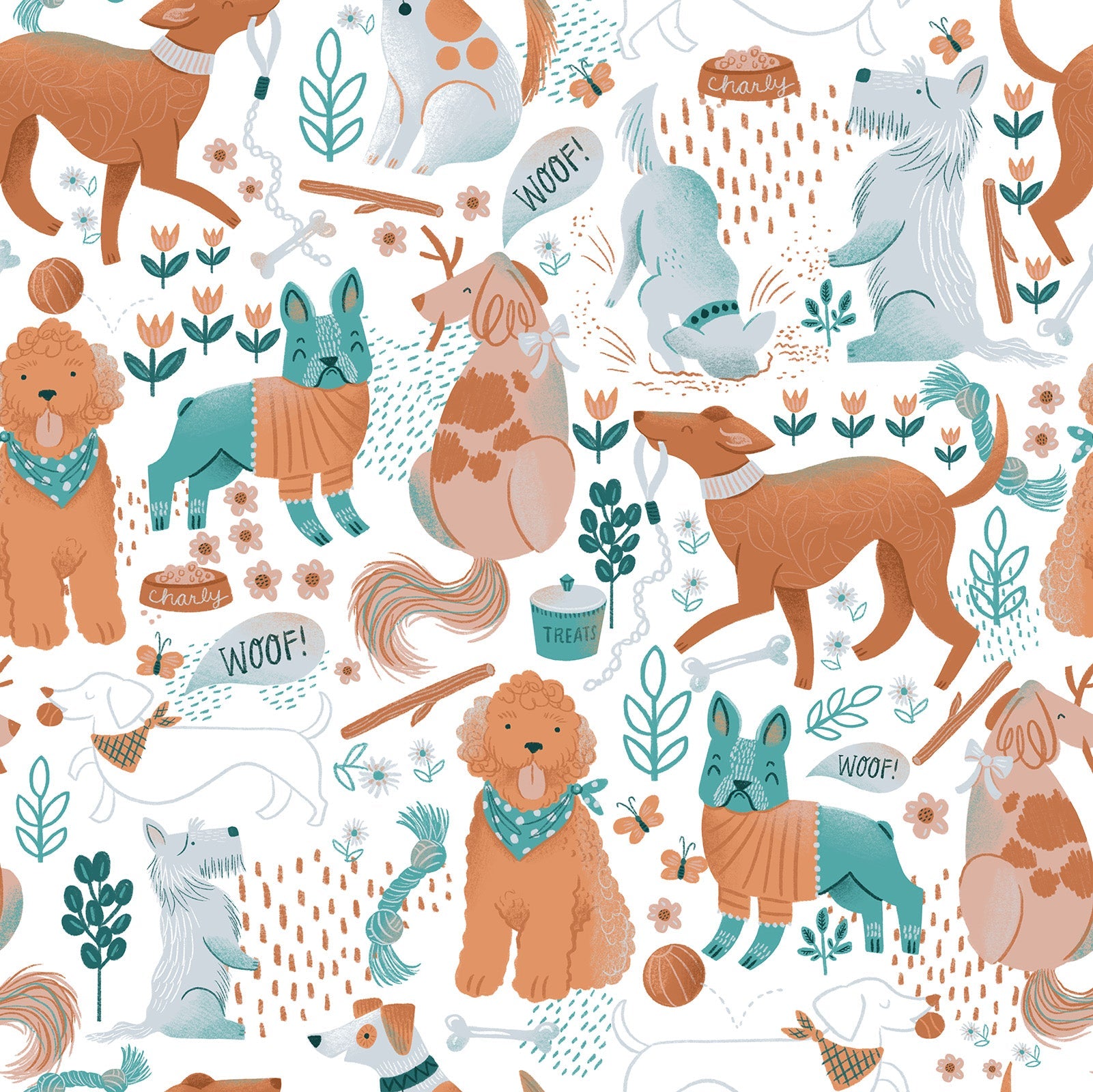 Scandinavian Style Dog Wallpaper