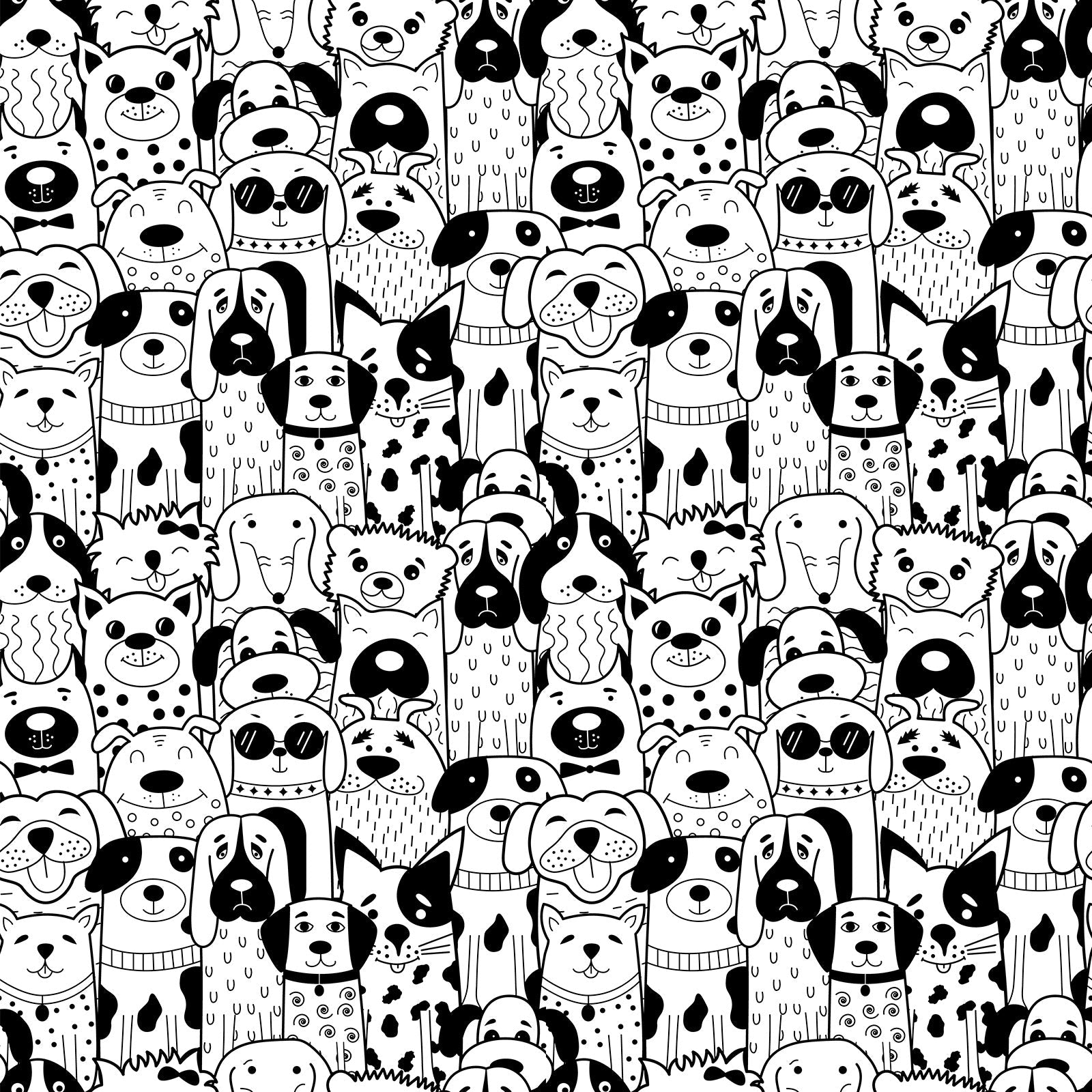 Scandinavian Doodle Dog Wallpaper