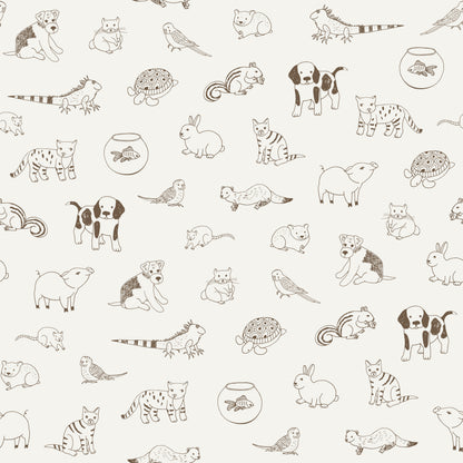 Brown Animals Sketch Wallpaper