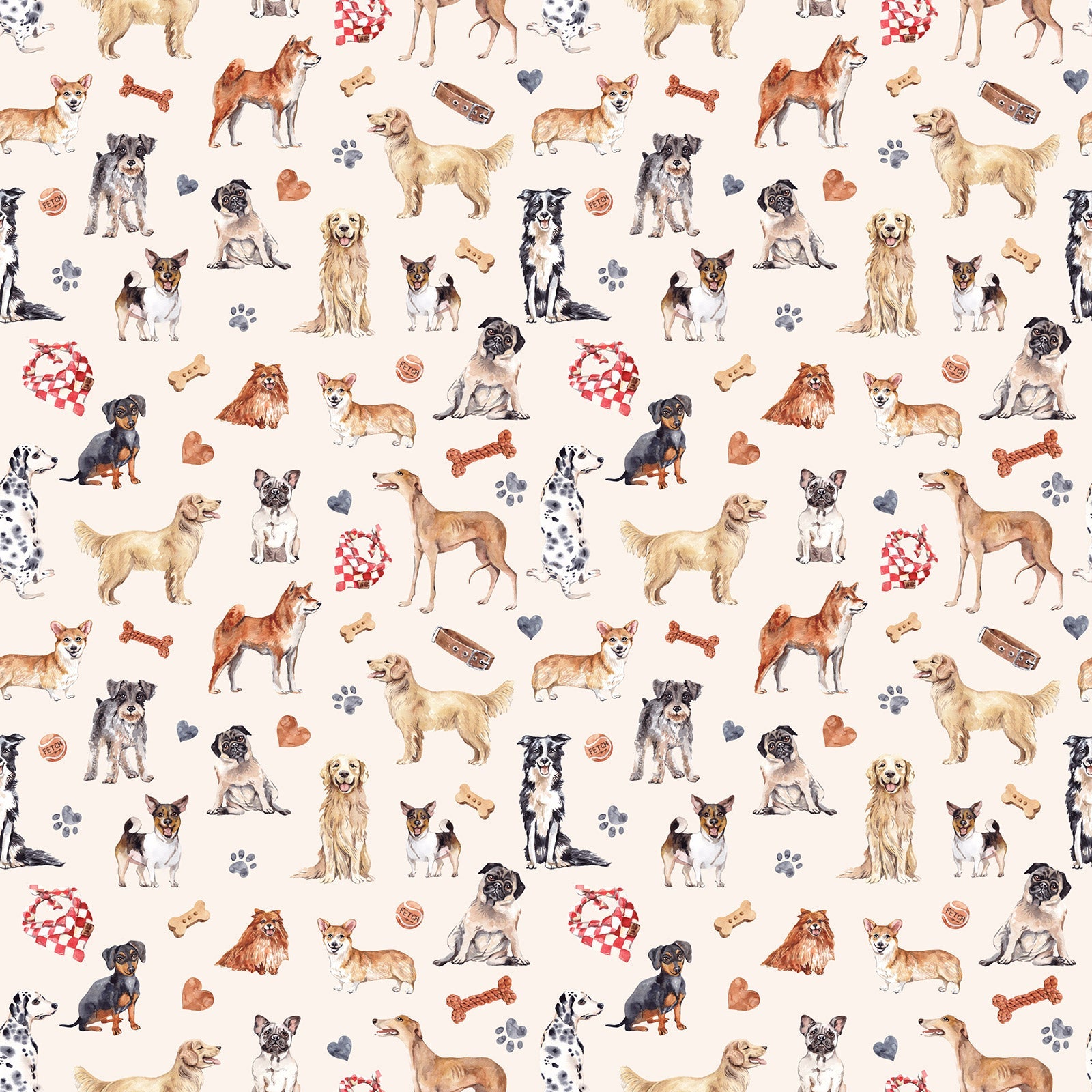 Watercolor Hand Drawn Dog Wallpaper