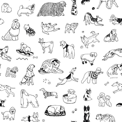 Funny Dog Line Art Wallpaper