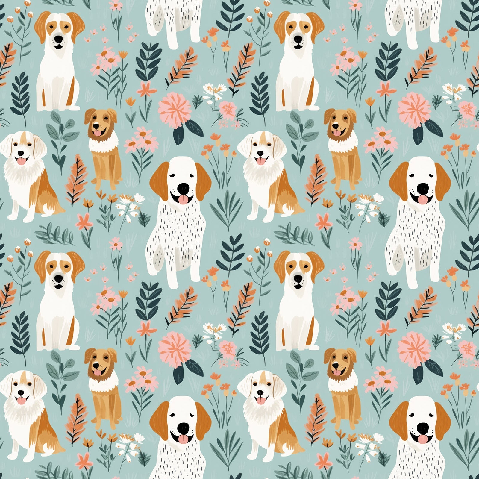 Nursery Dog illustration Wallpaper