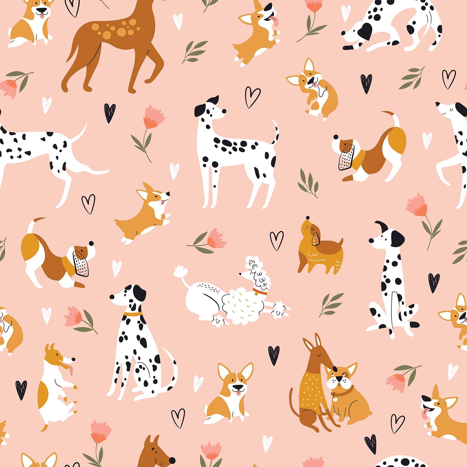 Creative Scandinavian Dog Style Wallpaper