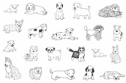 Doodle Linear Dog Wallpaper