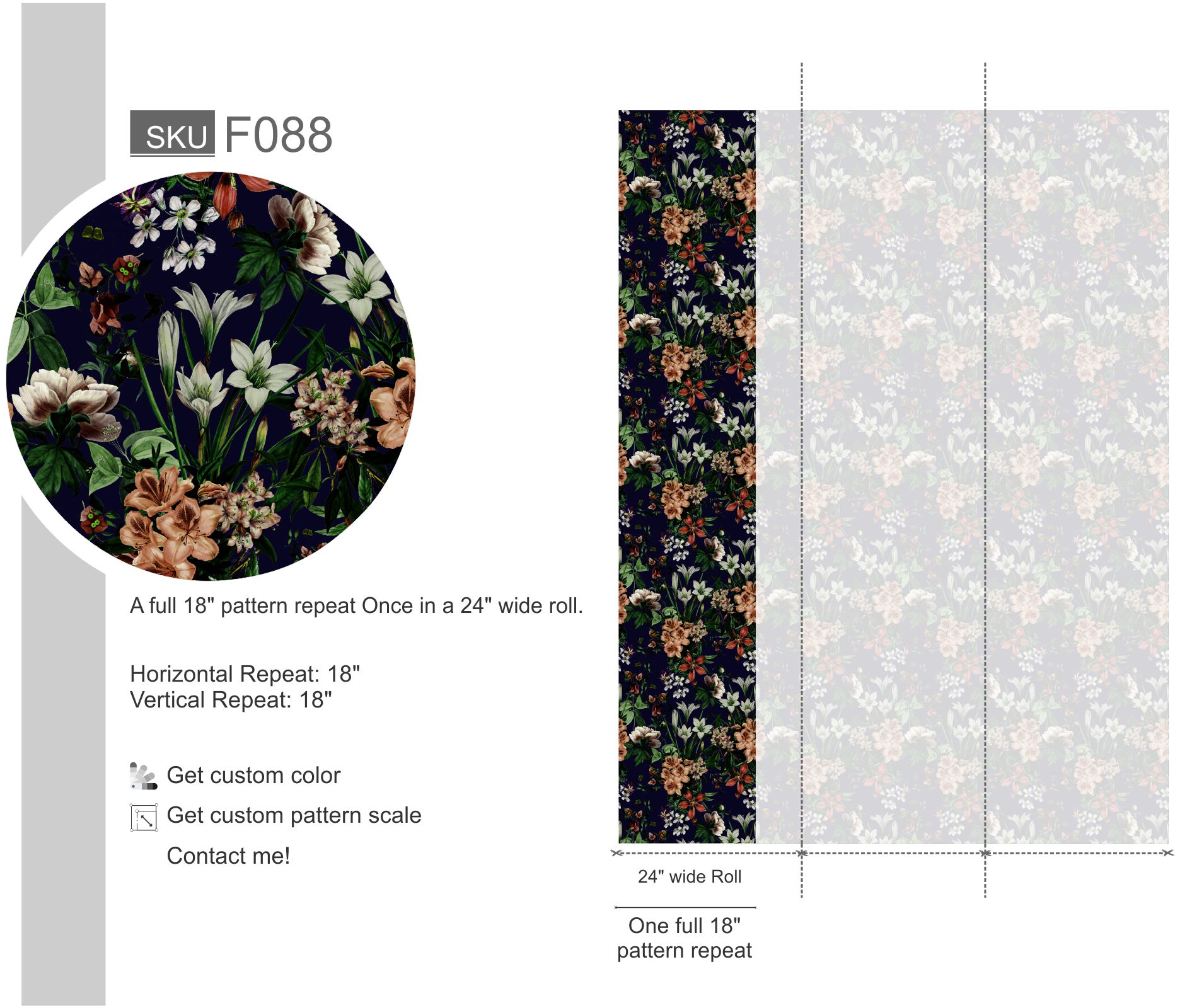 Dark Blooming Flower Pattern Wallpaper