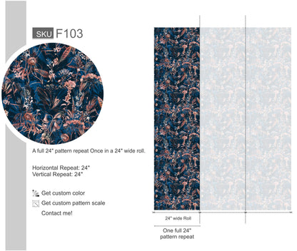 Dark Botanical Seamless Pattern Wallpaper