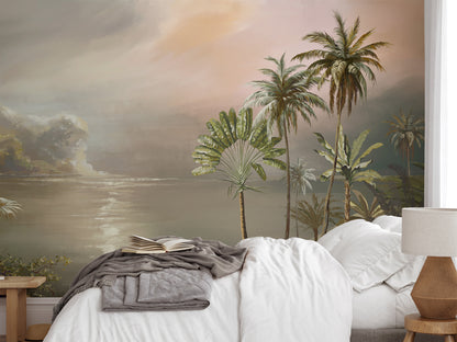 River With Palm Trees Wallpaper