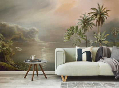 River With Palm Trees Wallpaper