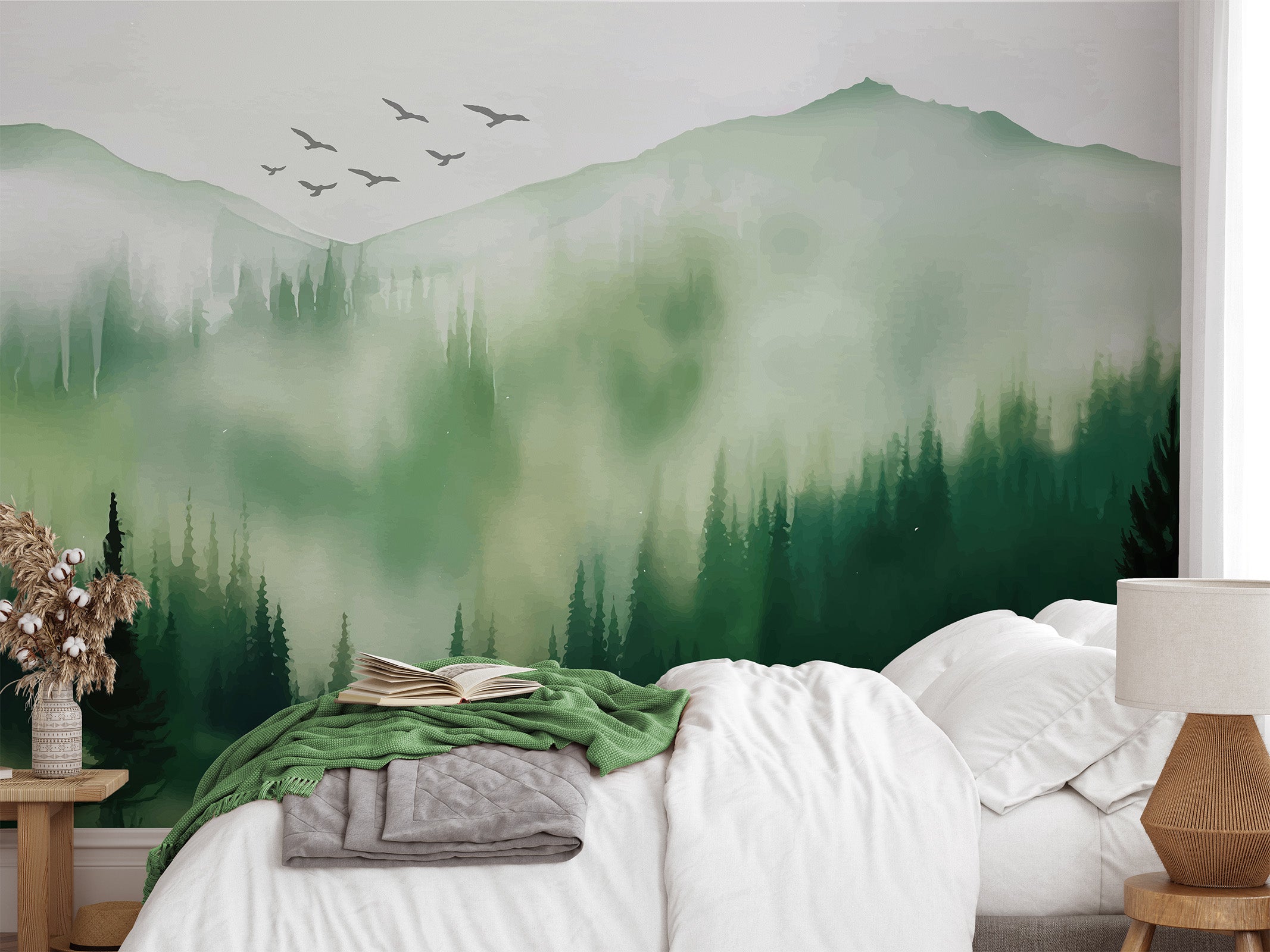 Retro Vintage Forest Wallpaper