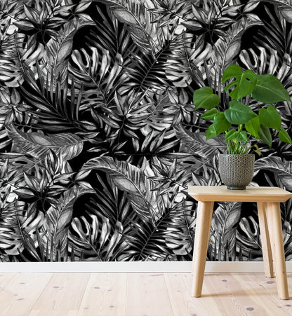 Charcoal Monstera Wallpaper