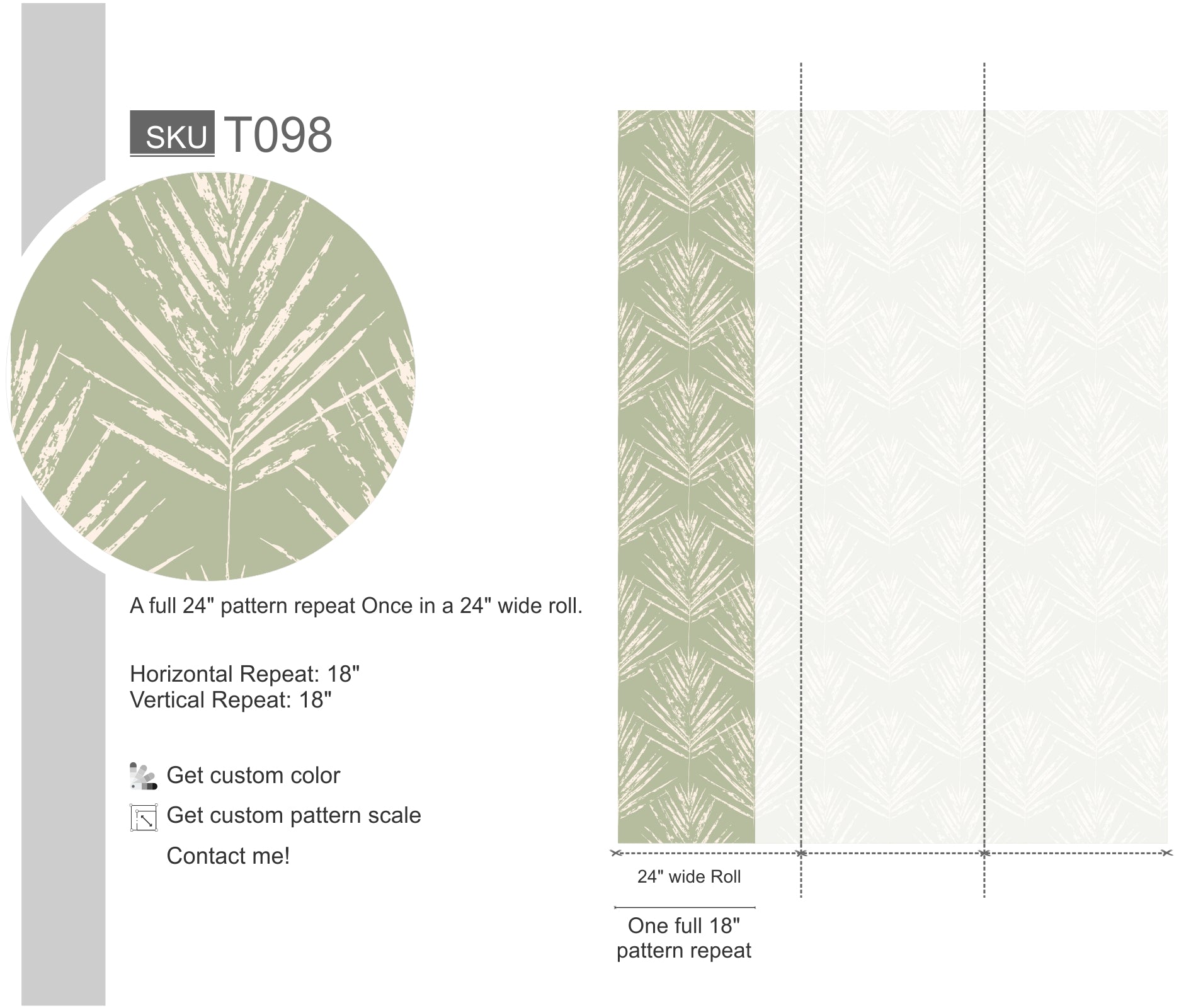 Scandinavian Tropical Leaf Soft  Minimal Pattern Wallpaper