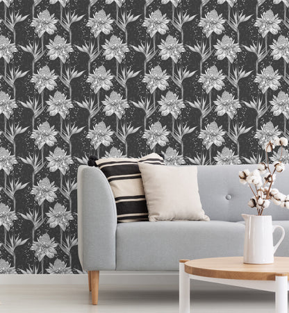 Tropical Exotic Floral Wallpaper
