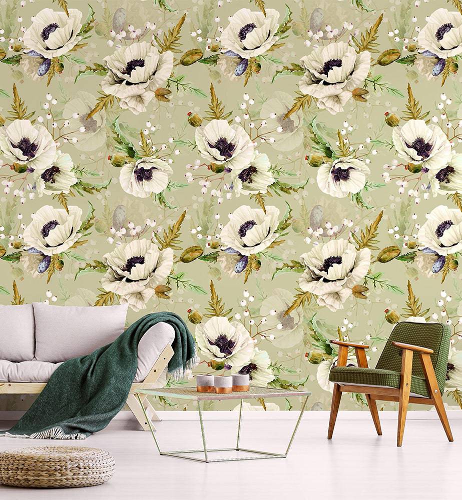 Watercolor Poppies - Walltrendz