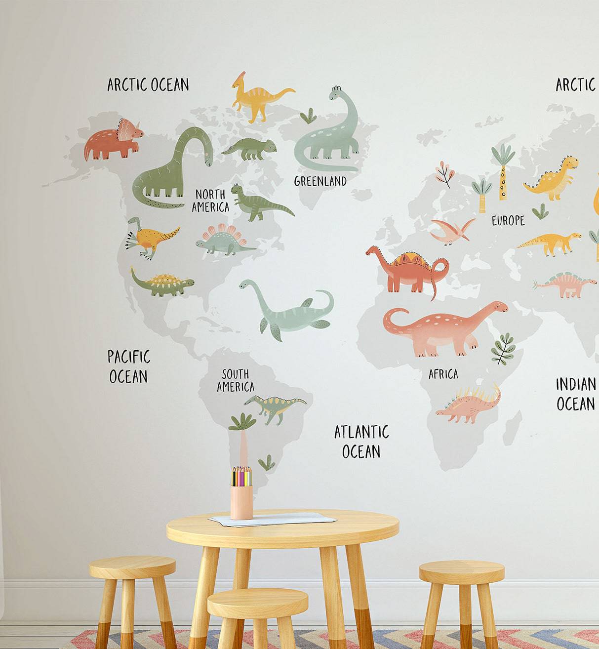 Dino World Map - Walltrendz