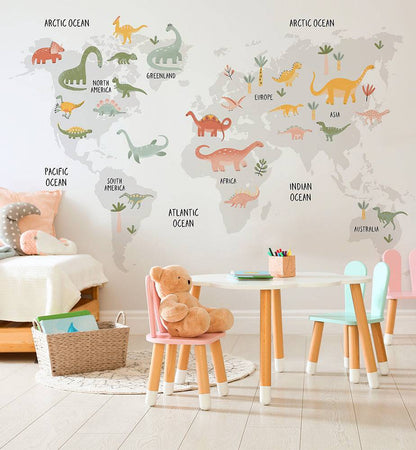 Dino World Map - Walltrendz